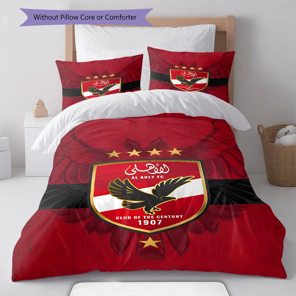 Alahly Pattern Bedding,Quilt Set Quilt Cover Pillowcase Home Decoration Birthday Gift (1 * duvet cover + 2 * pillowcase, without core)