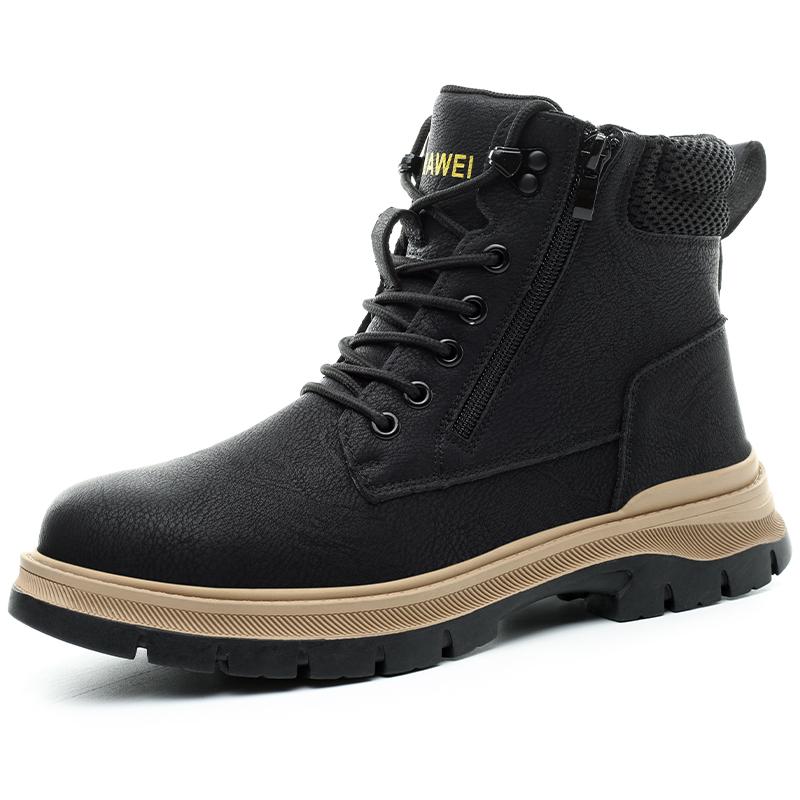Мужские рабочие ботинки, устойчивые к проколам, водонепроницаемые, рабочая обувь, защитные ботинки со стальным подноском, промышленные неубиваемые ботинки, обувь с боковой молнией