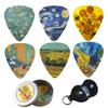 Jasenna Guitar Stylish Plectrums for Bass and Stringed Made of Plastic with Storage and Thick Picks, 12-Pack, Instruments, Case, Non-Slip,