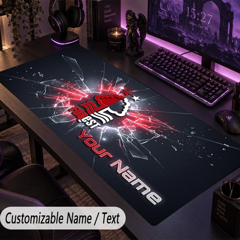 Large Mouse PadNottingham Forest Custom Name Text Personalized Desk Mat Non Slip Gaming Pad