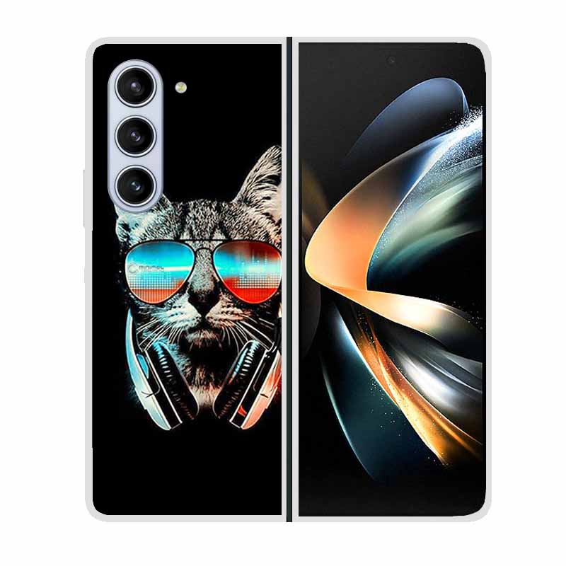 Чехол для Samsung Galaxy Fold 6 Крутое Космическое Животное Прозрачные Жесткие Чехлы для Телефона для Galaxy Z Fold6 5G 2024 Задняя Крышка Zfold6 Чехлы Capa
