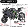 1:9 Scale Kawasaki H2R Metal Motorcycle Model Static Ornaments Simulation Sound & Light Diecast Car Children's Toy Cars Birthday