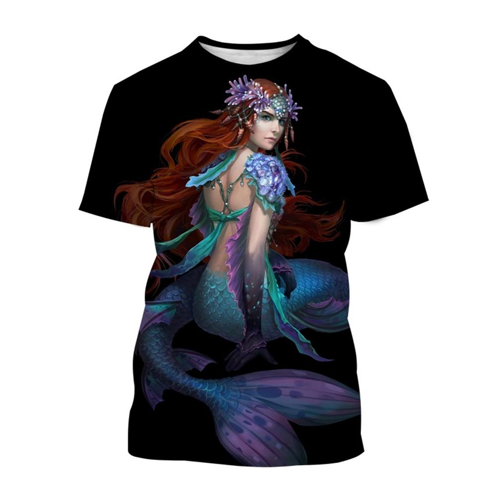 Сексуальный 3D-принт русалки Повседневные футболки Ocean Girl Fashion Мужские и женские повседневные уличные футболки Harajuku Hip-Hop Street Style Футболки Топы