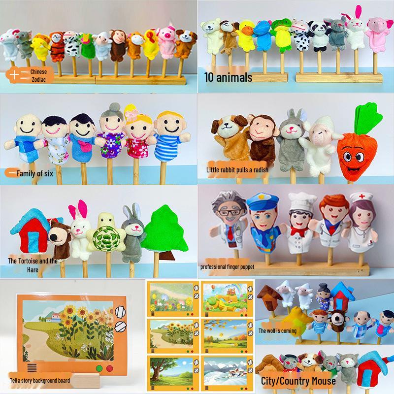 Подставка для пальчиковых кукол в виде животных для языковых зон детского сада и кукольного домика