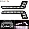 2x L/R 8LED Белый 12 В автомобильный универсальный декоративный светильник DRL Strip Яркие дневные ходовые огни Передний бампер Противотуманные фары