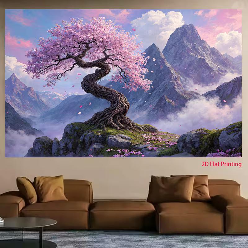 Cherry Blossom Tree 2D Backdrop for Wall Decor & Home Decoration