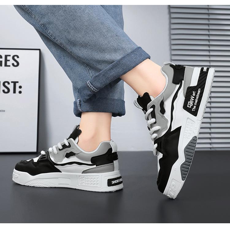 Интернет-знаменитости, горячая мужская обувь, лето 2024, новые универсальные повседневные туфли на толстой подошве, нескользящие, молодежные спортивные модные туфли