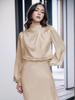 Elegant Women's 2025 Autumn Satin Long Sleeve Evening Dress