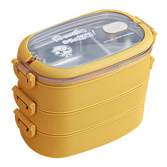 Коробка для завтрака с микроволновой печью, большая емкость, школьный многослойный ланч-бокс из нержавеющей стали