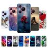 Для чехла Huawei Pura 70 Pro Pura 70 Прозрачная задняя крышка Бампер с красивой девушкой Мягкий ТПУ Funda Для Huawei Pura 70 Pro+ Pura70 Ultra Capa