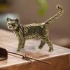 Статуэтка кошки Изысканная работа Ручная работа Металлические милые фигурки маленьких животных Миниатюры Украшения для дома Аксессуары AVE