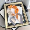 Simple Design Style Silk Scarf Female Elegance Temperament Decorative Shawl Thin Imitation Silk 70cm Small Square Scarf