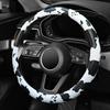 Cow Pattern Steering Wheel Cover, Universal 15 Inch Breathable Microfiber Leather Car Steering Wheel