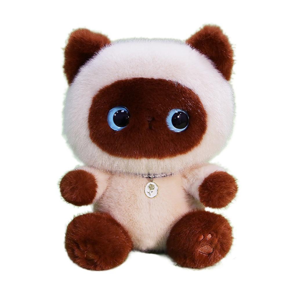 Мягкие игрушки Черный кот Плюшевая игрушка Кавайный кот Настольная кукла Креативная сиамская кошка Кукла Детские подарки