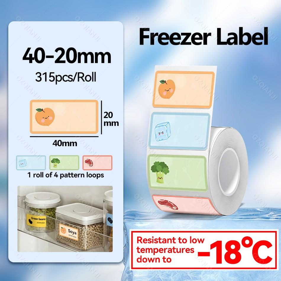 For NIIMBOT B21 B1 B203 B3S Frozen Label Paper Resistant To Low Temperatures Down-18°C For Kitchen Freezer Cabinet Sticker Roll