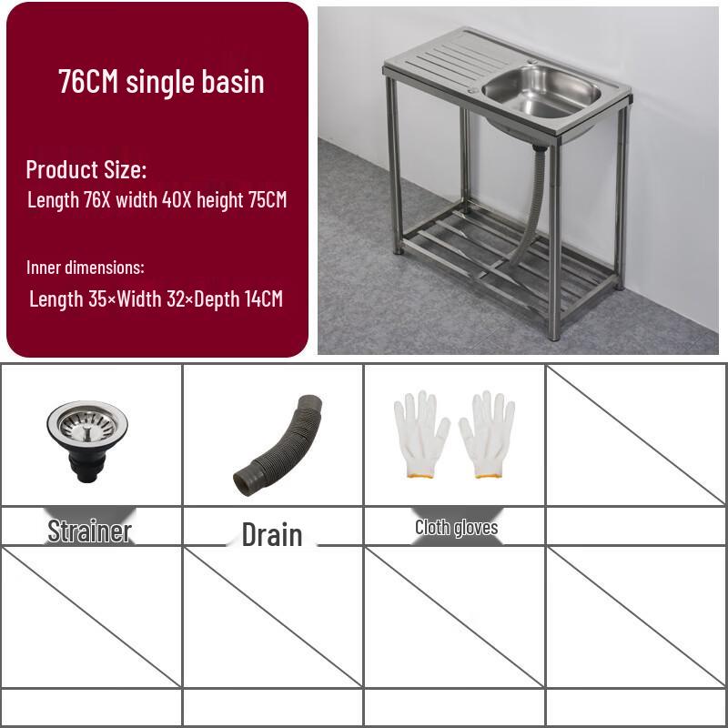 Yu Zhuxun Small Stainless Steel Kitchen Sink with Stand
