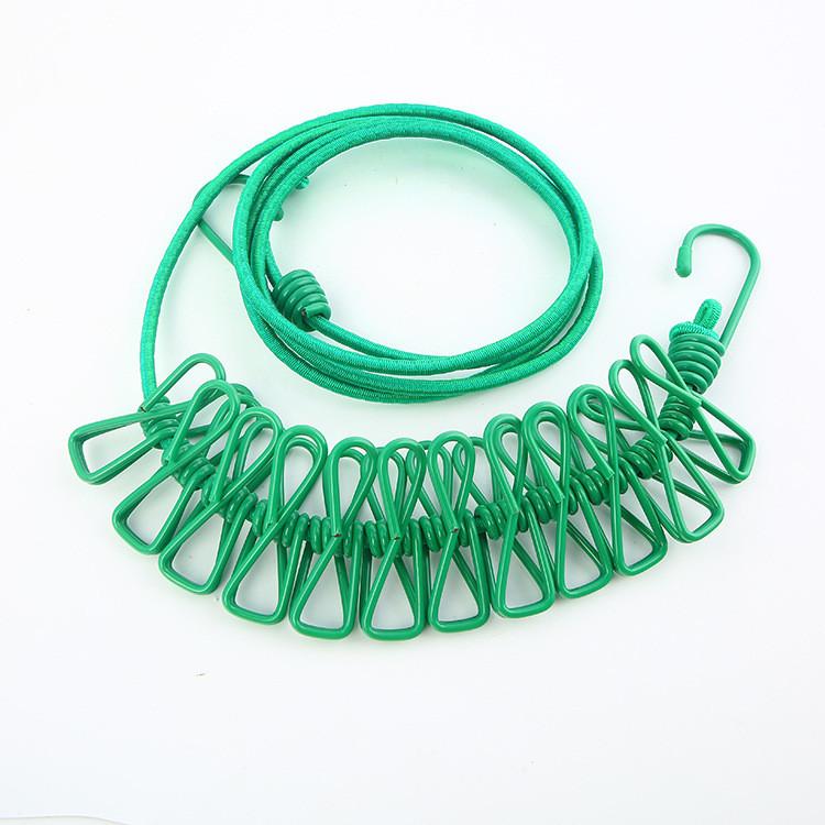 Вешалка для одежды Сушилка для одежды Веревка с эластичными зажимами Выдвижная ветрозащитная портативная дорожная вешалка для снаряжения Ремешок для хранения