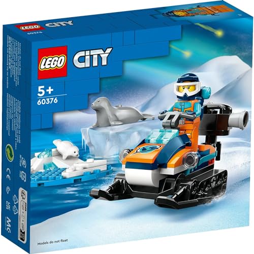 Игрушка LEGO City Снегоход Арктического Исследователя, отличный подарок на день рождения, Рождество и другие развивающие игрушки для мальчиков и девочек от 5, 6, 7 и 8 лет. Pe