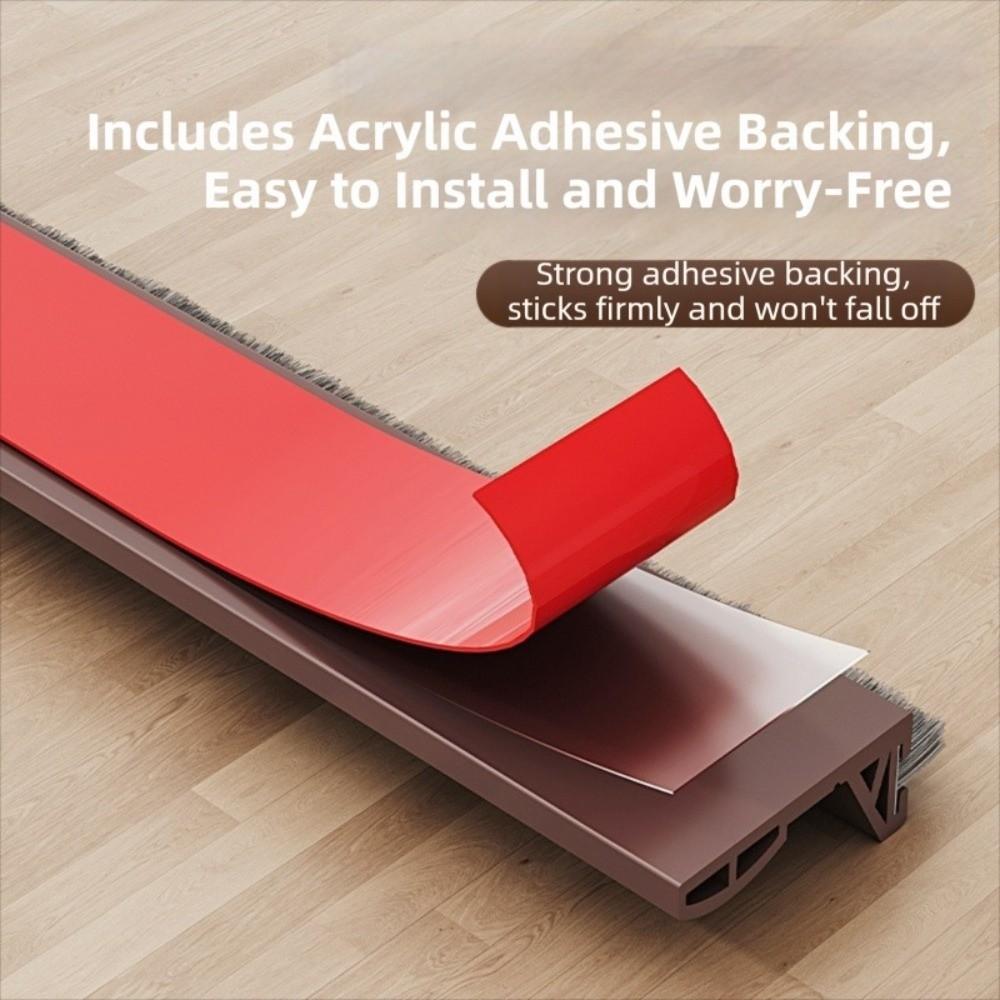 Brush Edge Draft Stopper TPE Door Sweep Removable Door Bottom Seal Indoor Bedroom