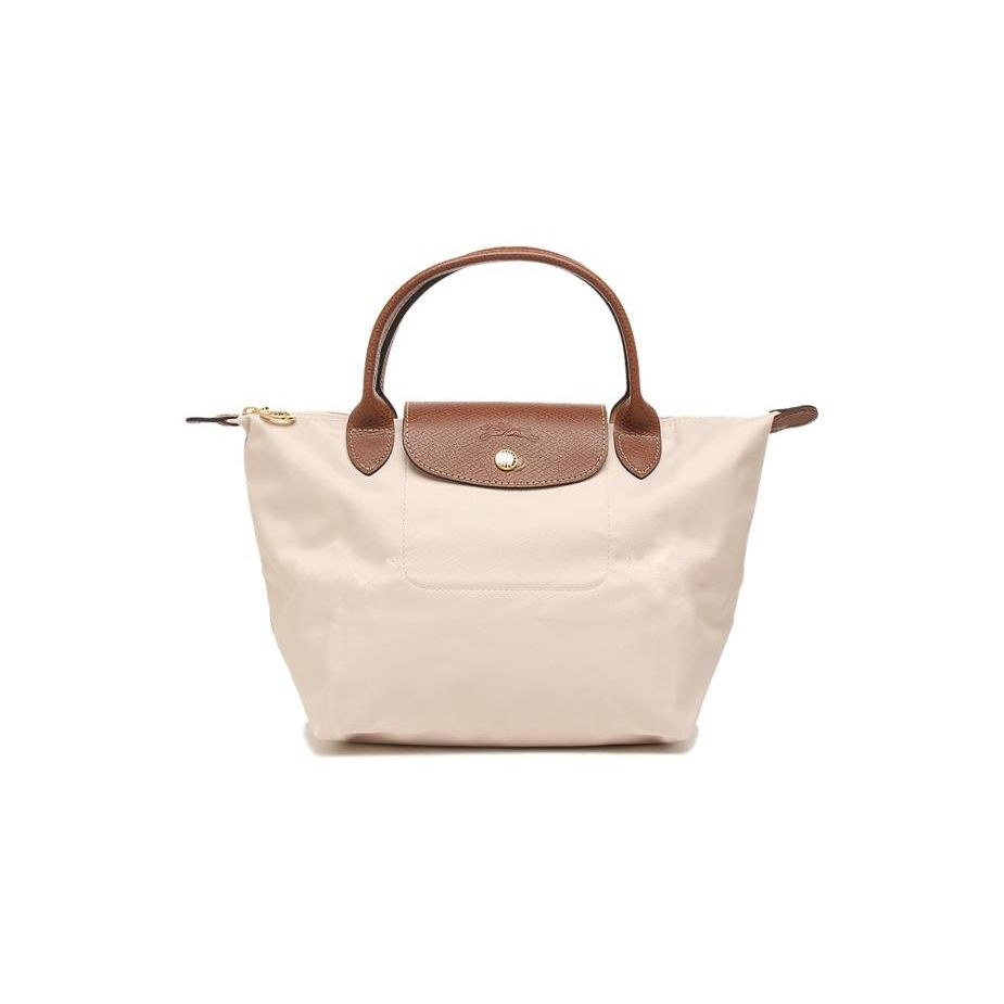Longchamp Le Pliage 23 Сумка-тоут на кнопке-молнии с короткими ручками из холста и кожи Женская сумка-тоут Цвет бумаги 1621089P71