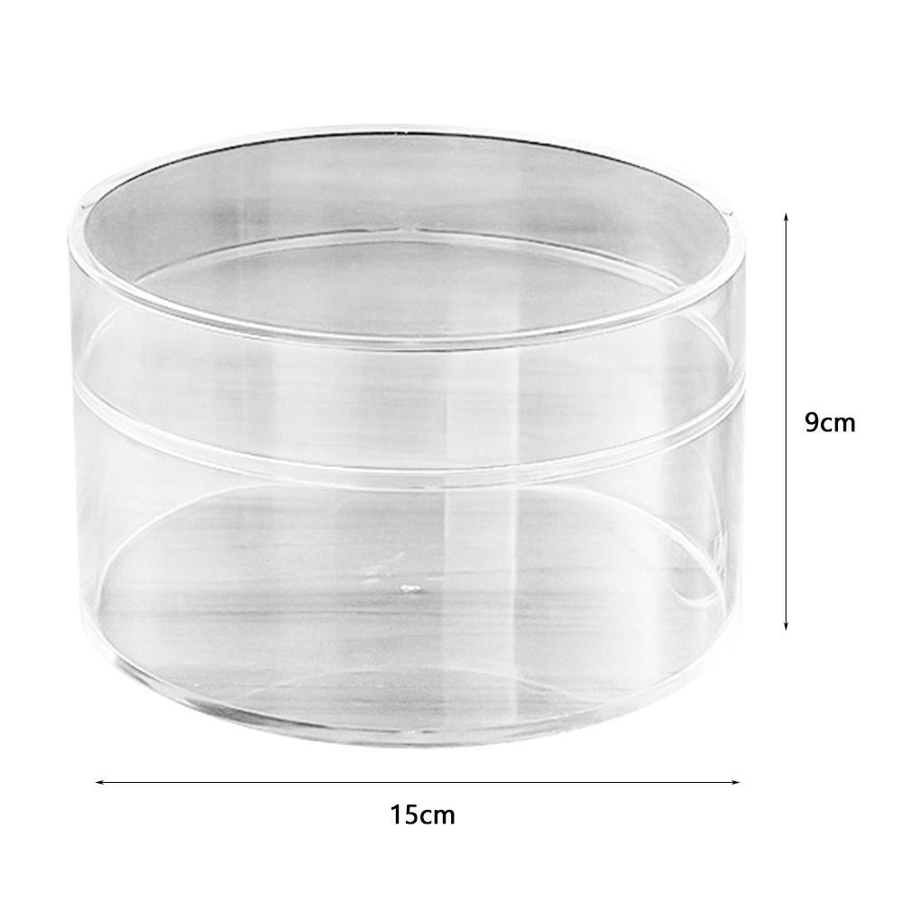 Round Storage Box Transparent Jewelry Box Practical Collection Containers Jewelry Nail Art Biscuit