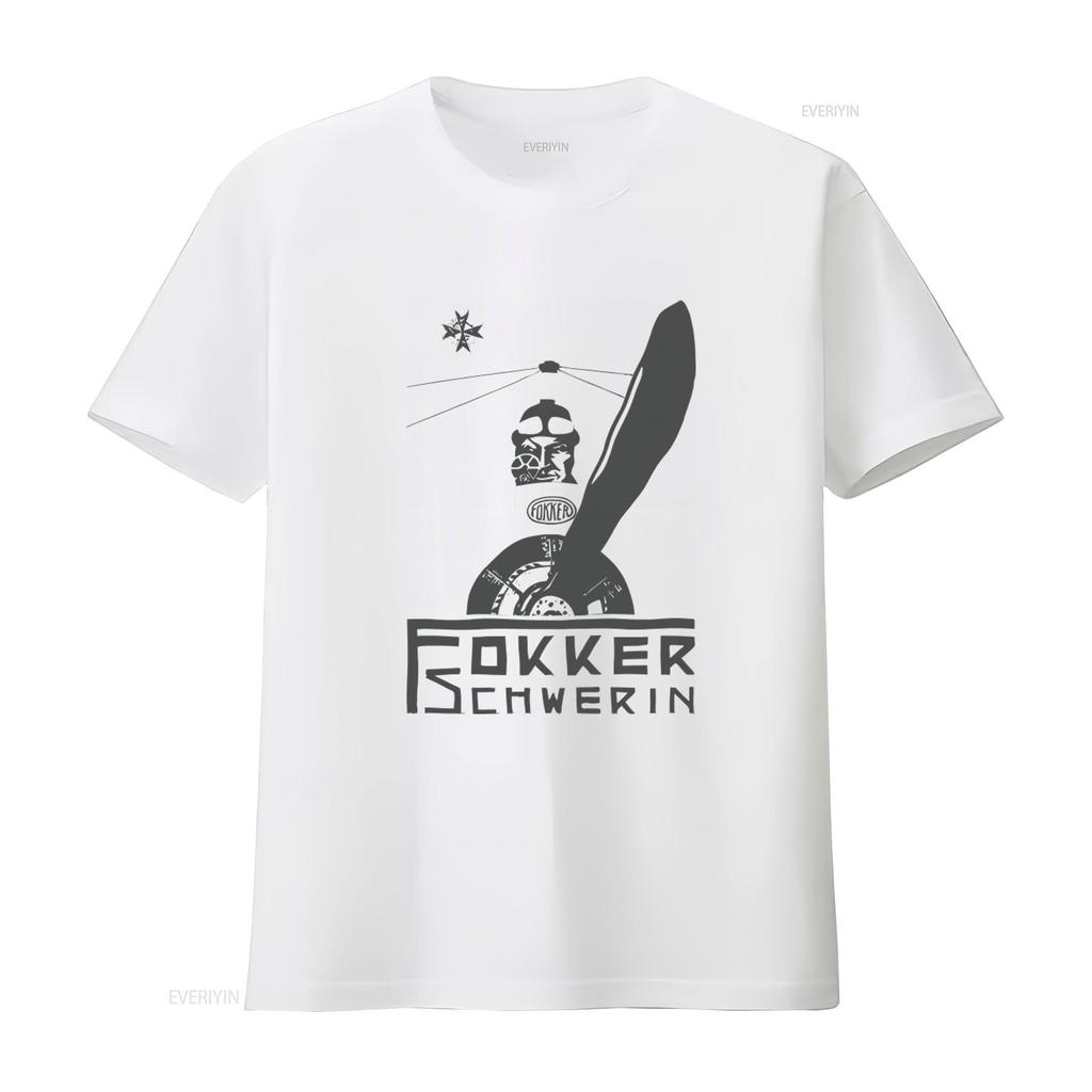 Vintage Fokker Schwerin WW1 Retro Airplane Double Decker T Shirt vintage Washed streetwear Versatile designer clothes Unisex