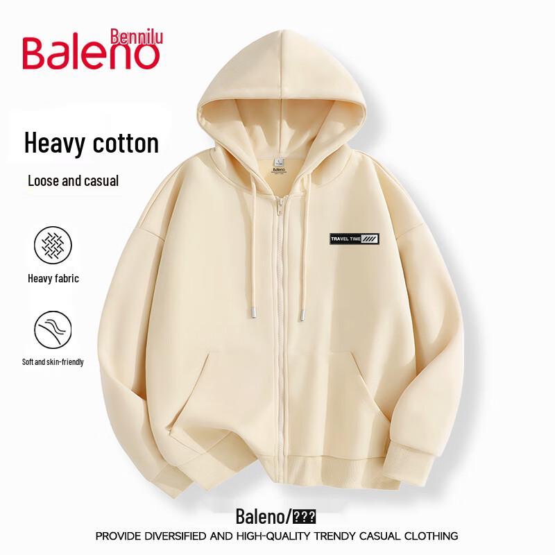Baleno Men's Heavyweight American Casual Zip-up Hoodie