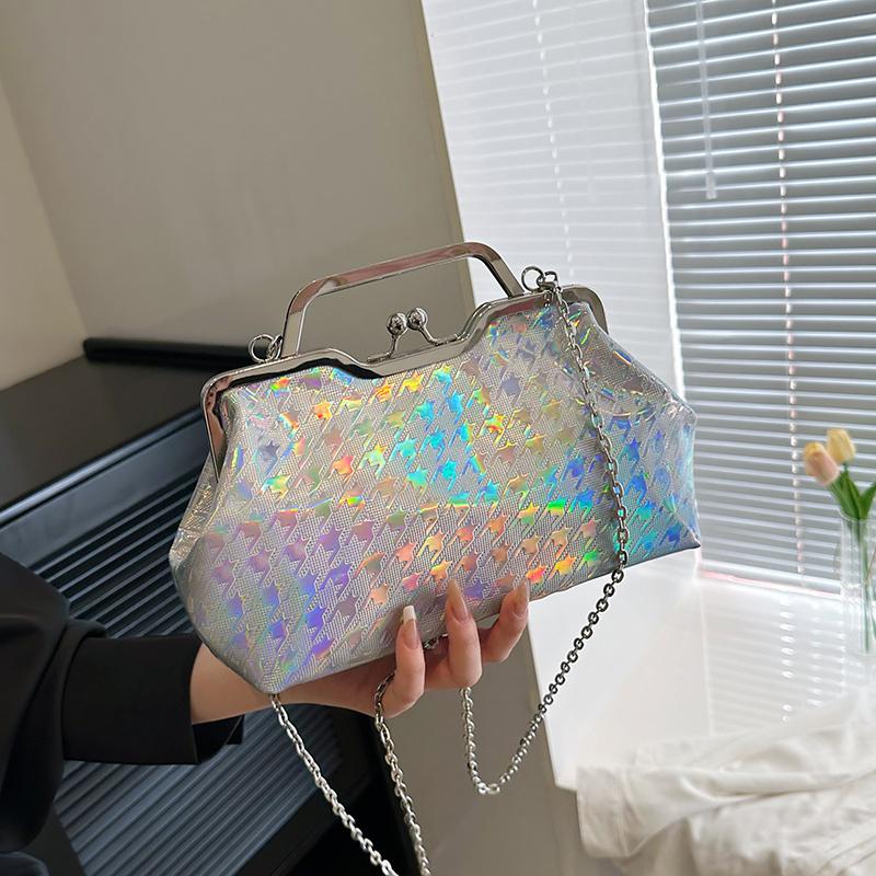 Роскошный дизайнерский цепной блестящий вечерний клатч сумка для вечеринки для женщин женственная мода свадьба плутониевая кожа клатч церемония