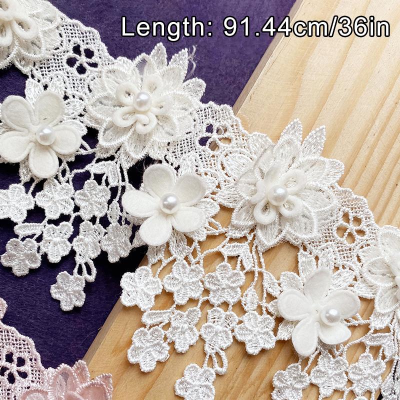 1 ярд 8 см жемчужное кружево вышивка оборки шитье цветы ручной работы ткани принадлежности аксессуары