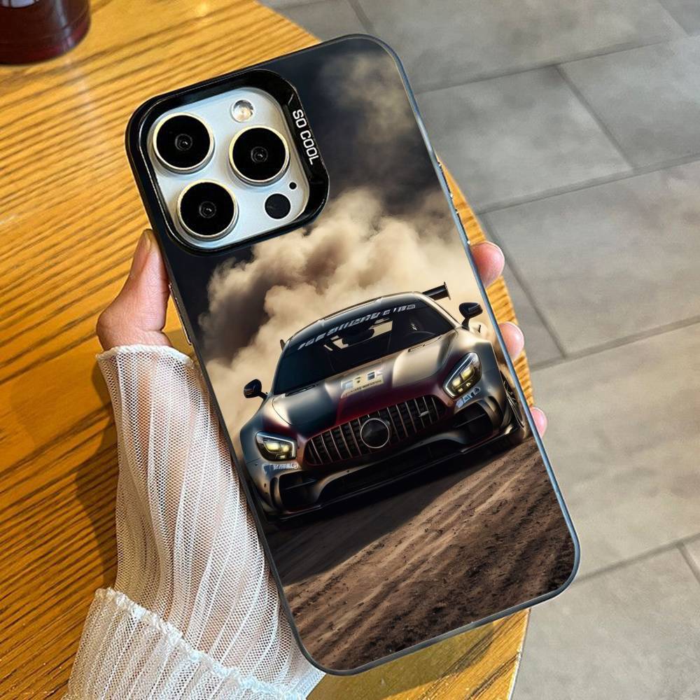 Чехол для телефона M-Merced-de-Es GT-R-63S для iPhone 16 17 15 14 12 13 Pro Max Черный Конфетный Матовый Ударопрочный Чехол