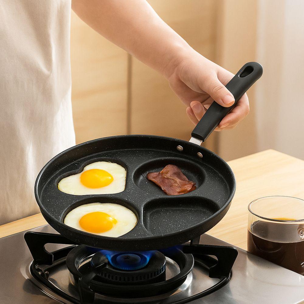 3/4 Hole Frying Pot Pan Non Stick Heart Shaped Pancake Steak Pan Breakfast Maker Cooking Egg Burger Pans Gas Induction Cooker