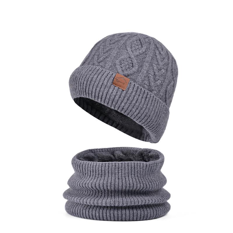 Winter Hat Gloves Scarf Set Fleece Warm Cold Protection Ear Protection Wool Hat Men's Knitted Pullover