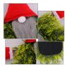 Lighted Gnome Christmas Wreath for Front Door Artificial Pine Spruce Hanging Sign Swedish Tomte Holiday Decor for Indoor Outdoor Porch Window Wall