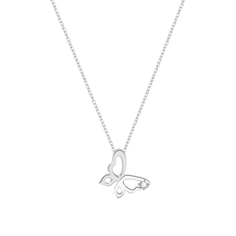 Qingkong Butterfly Necklace Femininity Girlfriend Pendant Niche Mori Versatile Ins Style Jewelry Premium Durable