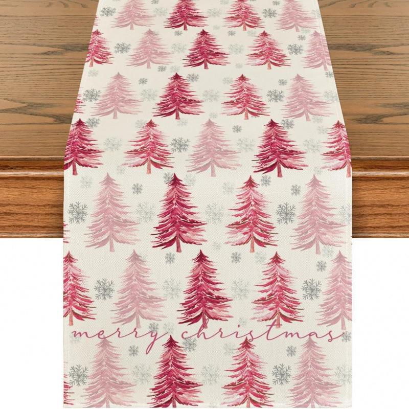 Праздничная скатерть-дорожка 'Снеговик' на рождественскую елку для дома, кухни, столовой, скатерть для украшения вечеринки
