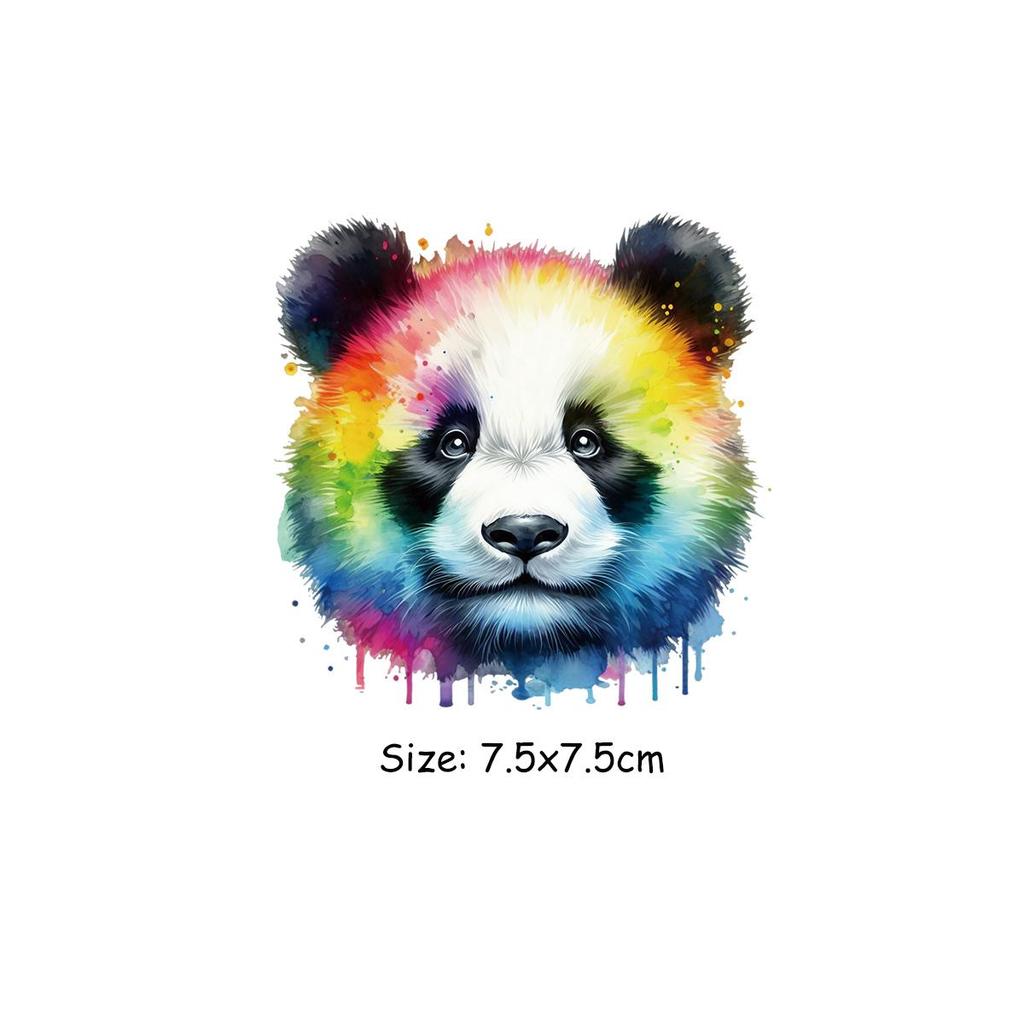 Heat Transfer Printing Watercolor Animals Set T-Shirt Clothes Stickers Heat Press Appliqued Diy Clothing Patches Easy To Cut