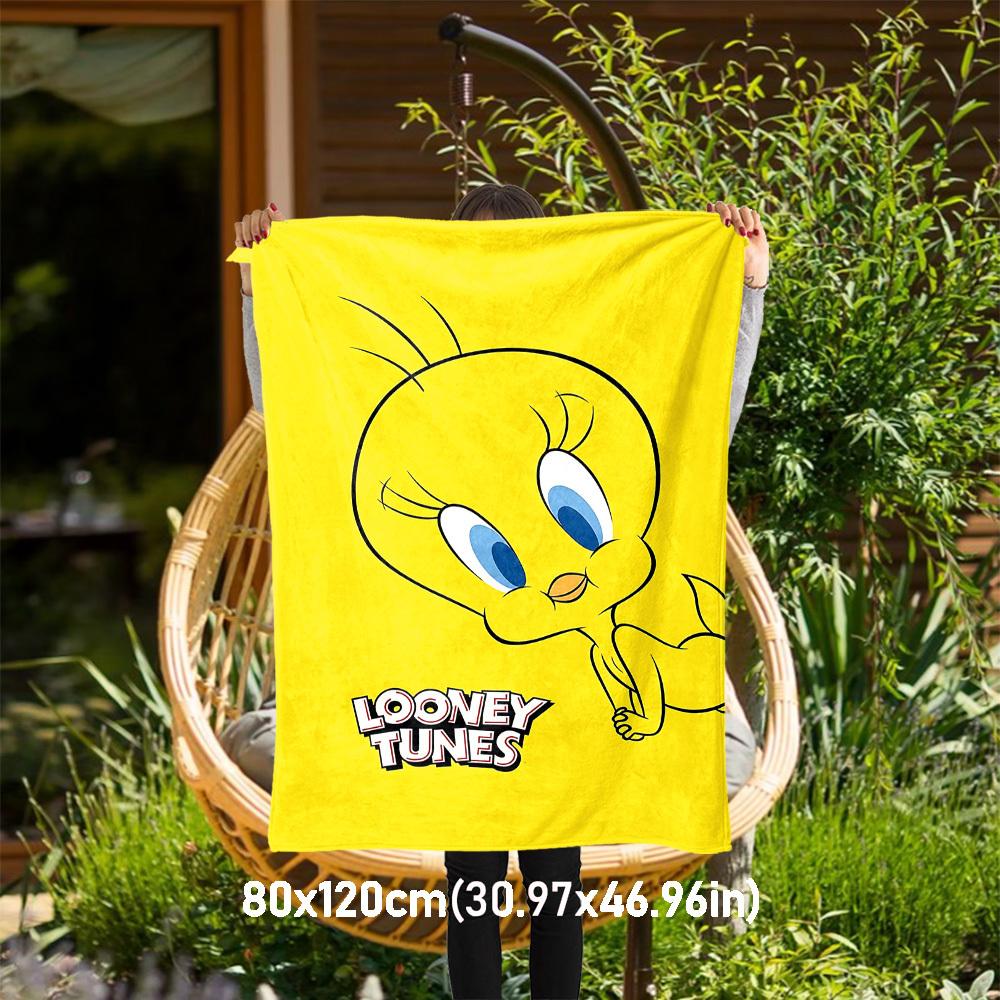 1 шт. Плед Looney Tunes Птичка Твити для улицы - Плед-покрывало, Мягкий, Фланелевые пледы, Гостиная, Путешествия, Кемпинг-1102120