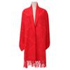 Foreign Trade Plaid Solid Color Mink Long-Sleeved Shawl Women'S Warm Jacquard Double-Sided Shawl Knitted Cape