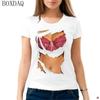Женские летние крутые футболки, сексуальная перспектива, 3D-сиськи с принтом, женская футболка с короткими рукавами, летние уличные топы с круглым вырезом и узором груди