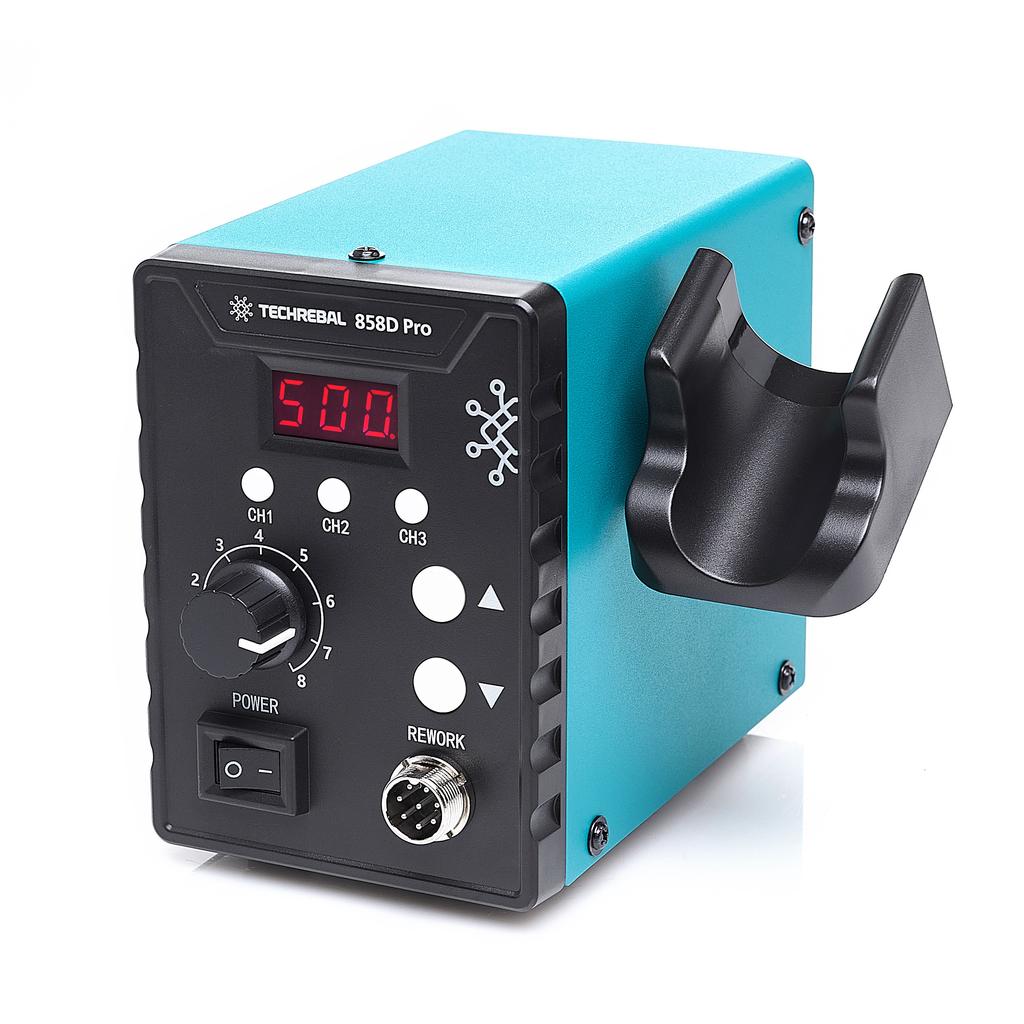 Techrebal 858D Pro Hot-Air Soldering Station + Pp Black Solder 100G + Butt Nozzle