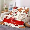 Festive Gingerbread And Hot Cocoa Home Customize Your Name Blankets Soft And Cozy With Lightweight Design Perfect For Picnics Sofa Office Bed Living