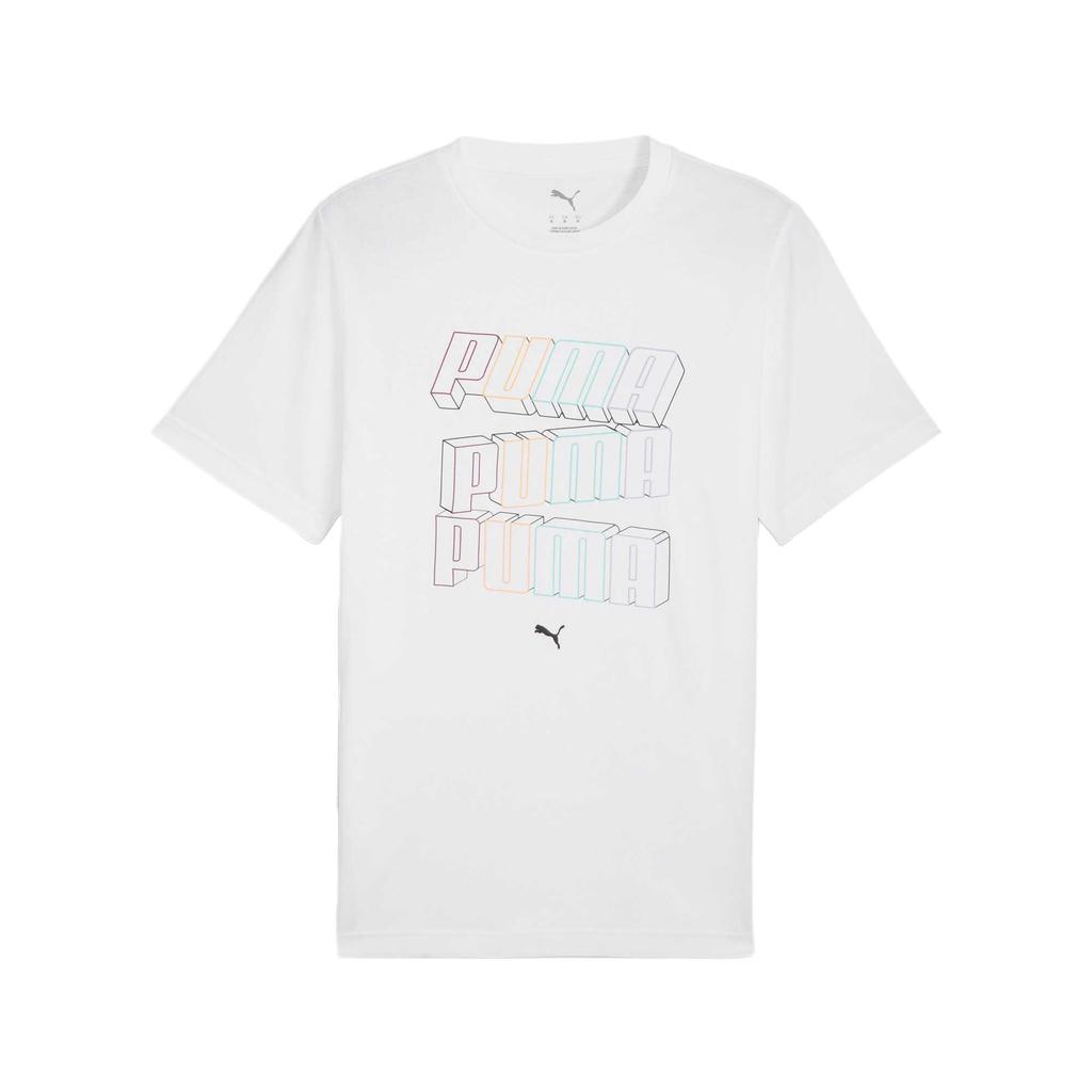 Puma Однотонная футболка с принтом логотипа и буквами, универсальная, удобная, с коротким рукавом, мужские топы, белая 687673-02