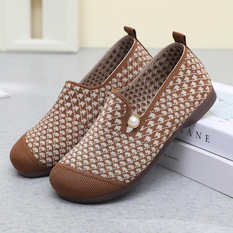 24 новых тканевых туфель женские одинарные туфли мягкая подошва нескользящая дышащая удобная повседневная обувь для мам среднего и пожилого возраста