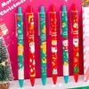 20Pc Cartoon Christmas 0.5Mm Gel Pen Cute Student Quick Dry Black Write Ink Pen High Quality Office Signature Pen Christmas Gift