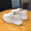 Inner Height Increase Soft Sole White Shoes Women's Mesh Breathable 2024 Summer New Small Thin Thick Sole Muffin Shoes Tide