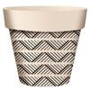[A2146] - 'Boho' Black Beige Bamboo Planter - 95x84 Mm