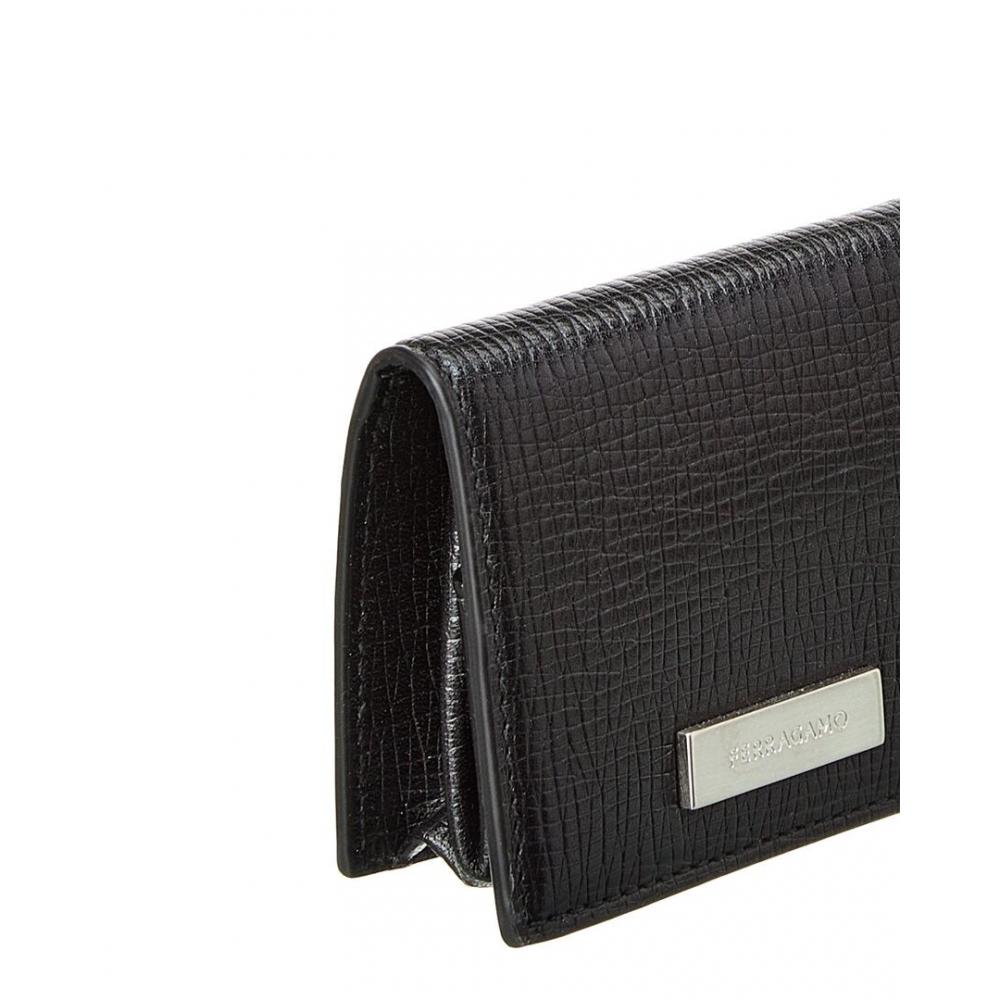 Salvatore Ferragamo Ferragamo Logo Leather Coin Purse Black