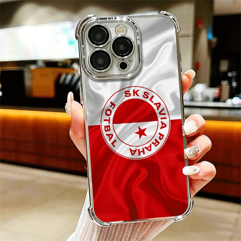 Sk Slavia Praha Чехия Мягкий чехол для телефона для iPhone 15 16 17 Air 14 Pro Max 16E Plus 13 12 Mini Покрытие Защита от падений Fundas