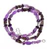 Natural Amethyst Smoky Quartz Gemstone Smooth Beads Necklace 17" UB-4556 UB-4556