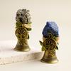 1pc Natural Crystal Raw Stone Hand Brass Bells Copper Bell For Bed Call Remind Class Home Decoration Christmas Bell Gifts Souven